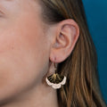 Boucles d'oreilles Gingko - Plaqué or & Cuir - N.14