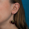 Boucles d'oreilles Gingko - Plaqué or & Cuir - N.22