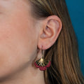 Boucles d'oreilles Gingko - Plaqué or & Cuir - N.23