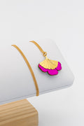 Collier Ginkgo en plaqué or et cuir - N.16