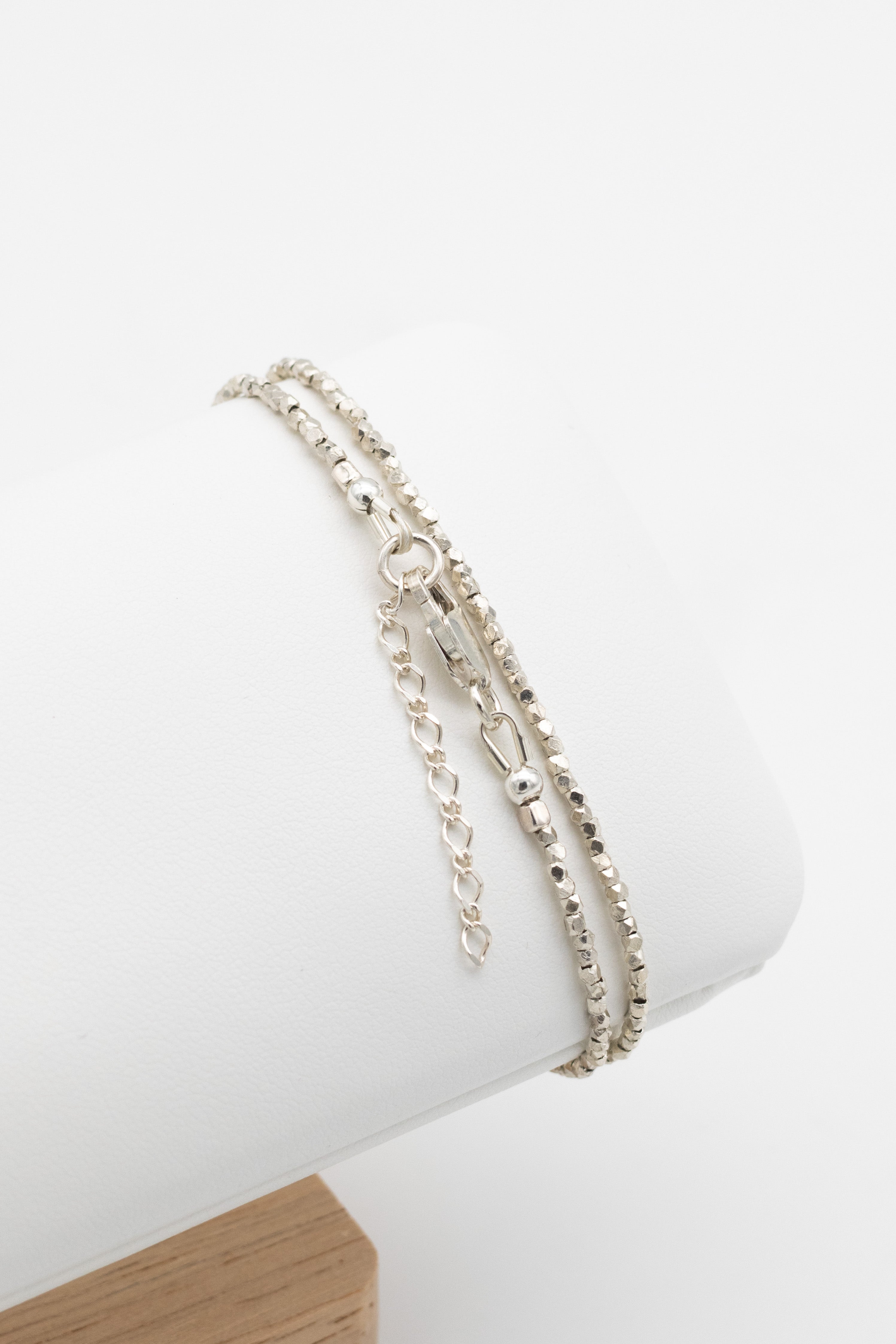 Bracelet Double - Perles moyennes en argent 925