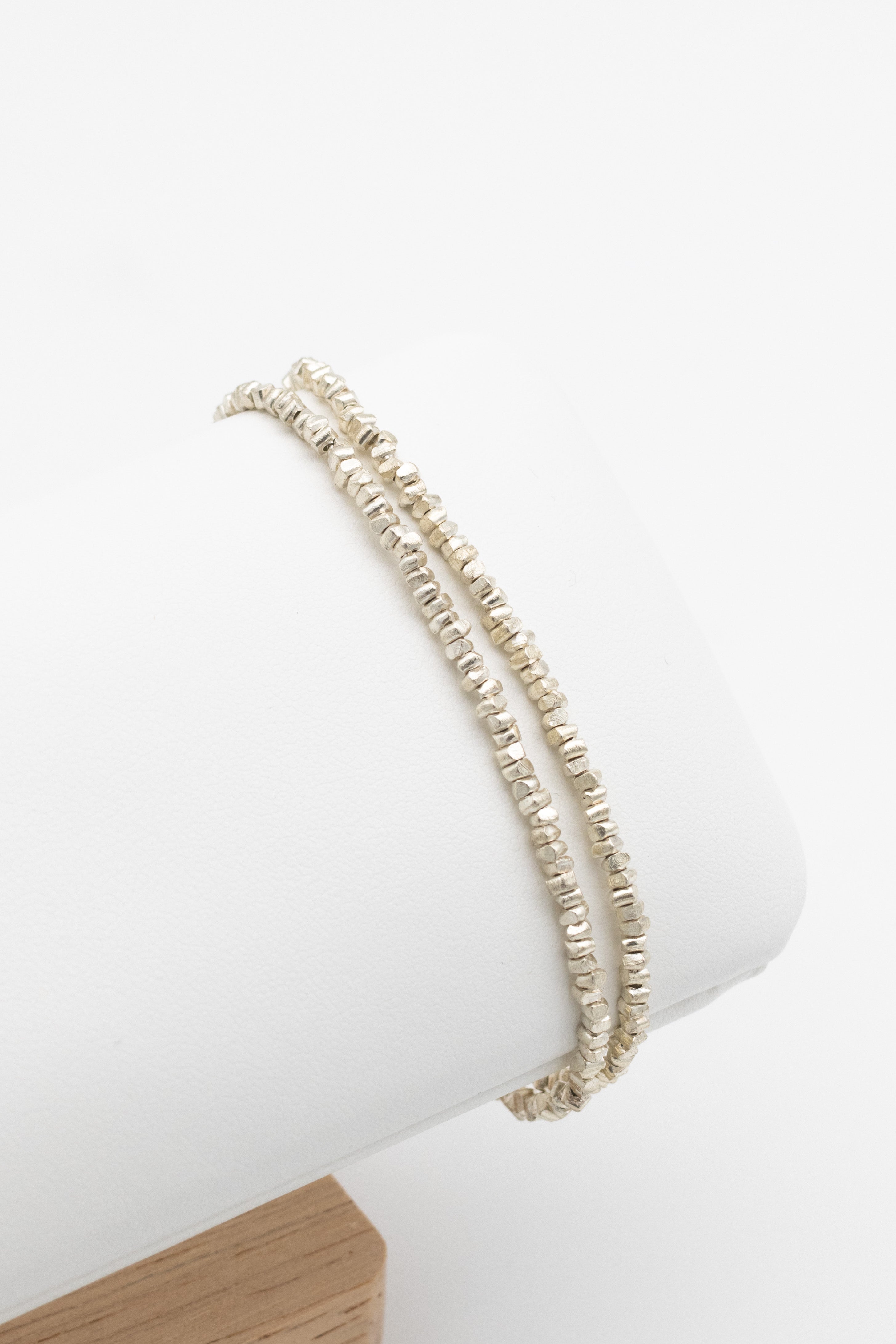 Bracelet Double - Perles cubes en argent 925
