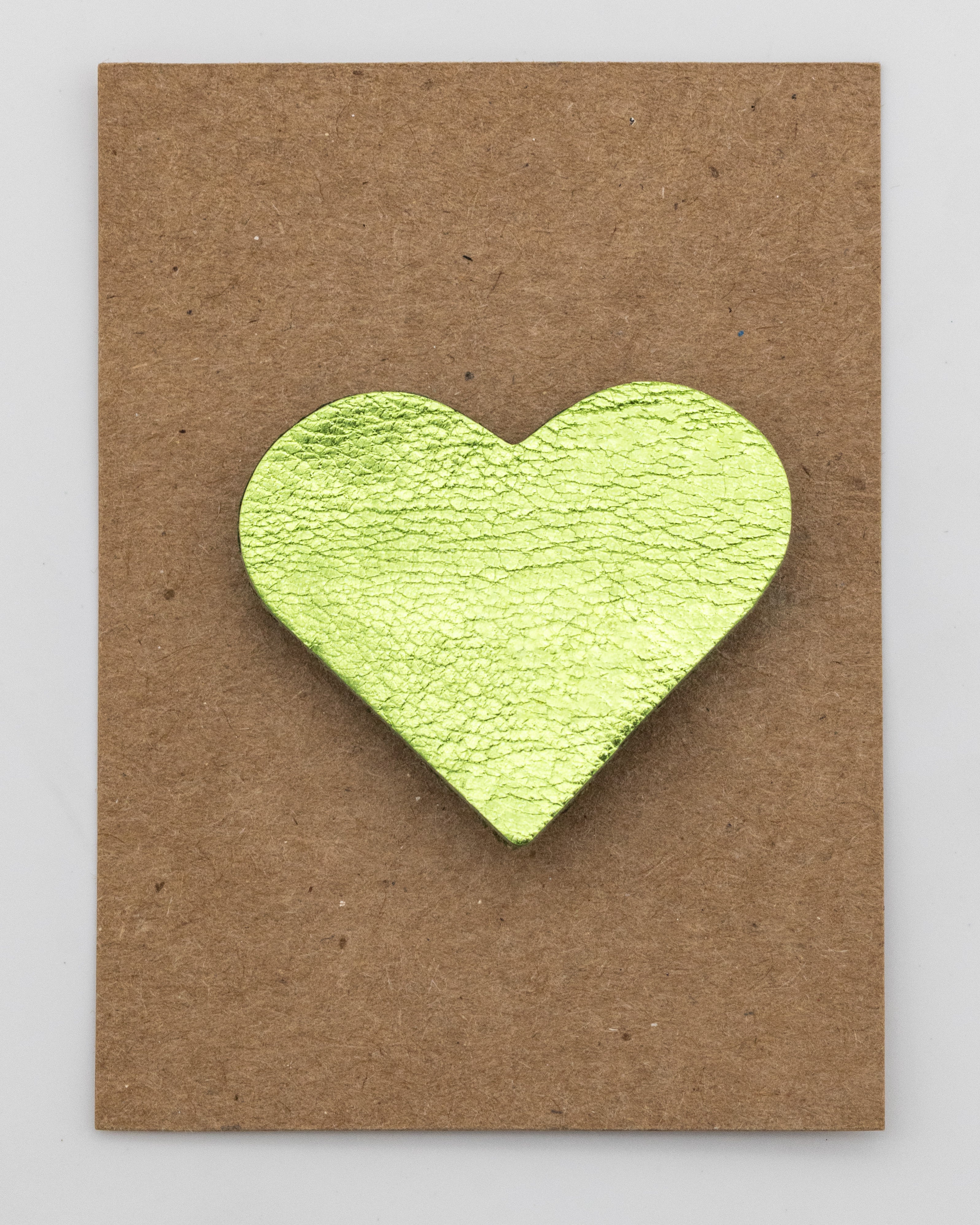 Broche Coeur en Cuir - Texture Unie