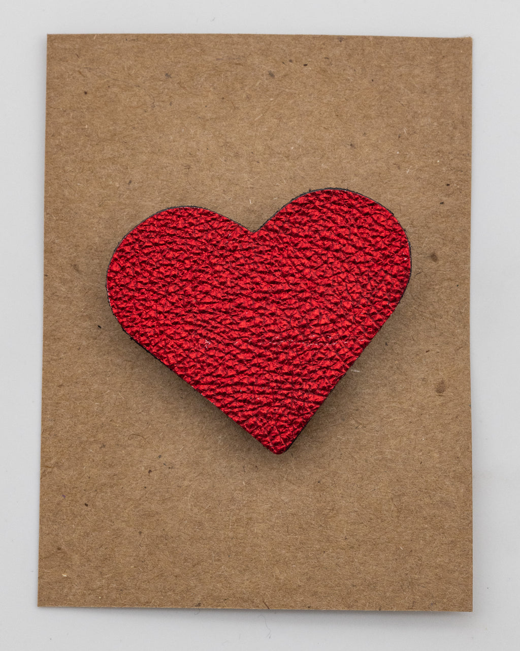 Broche Coeur en Cuir - Texture Froissée