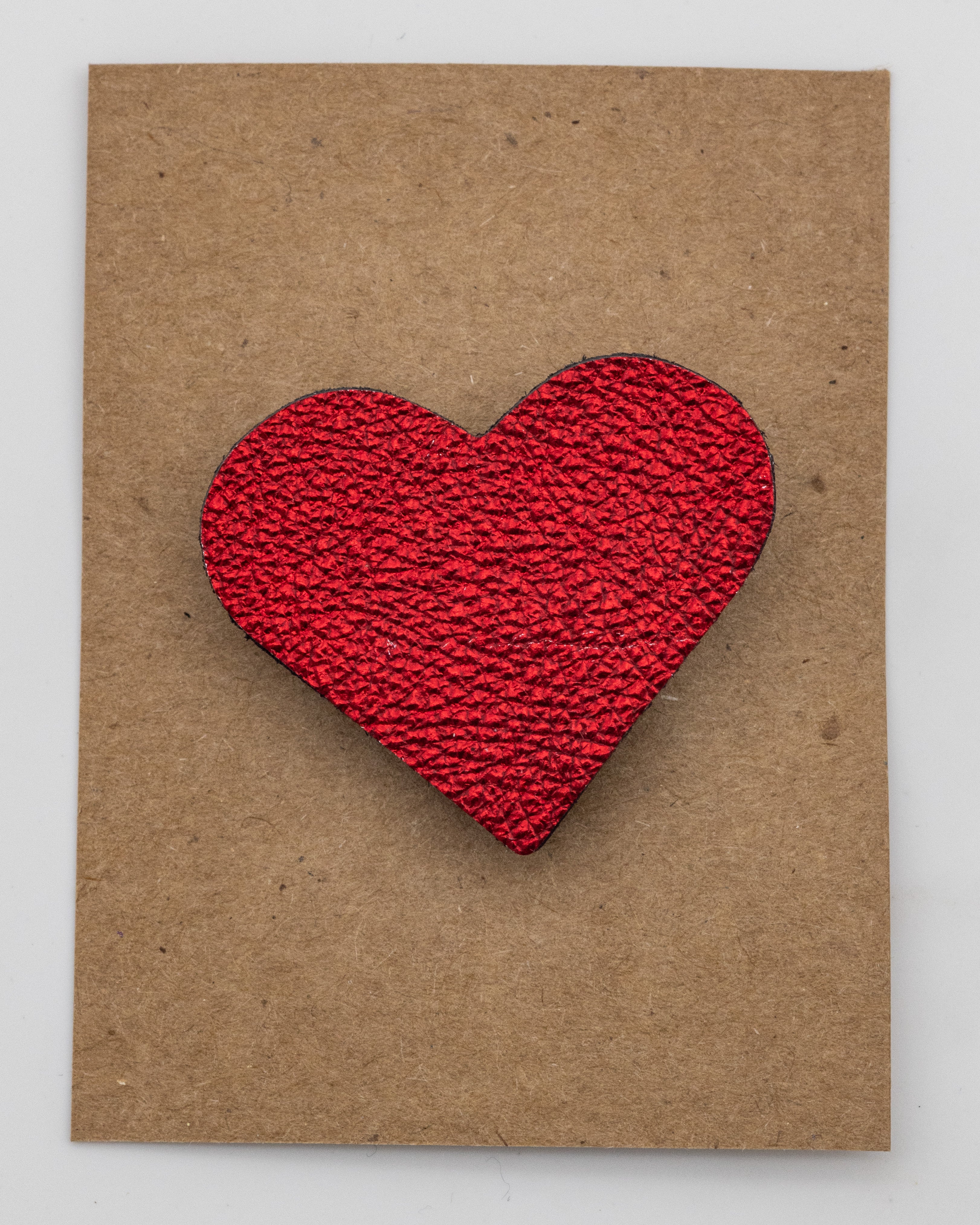 Broche Coeur en Cuir - Texture Froissée