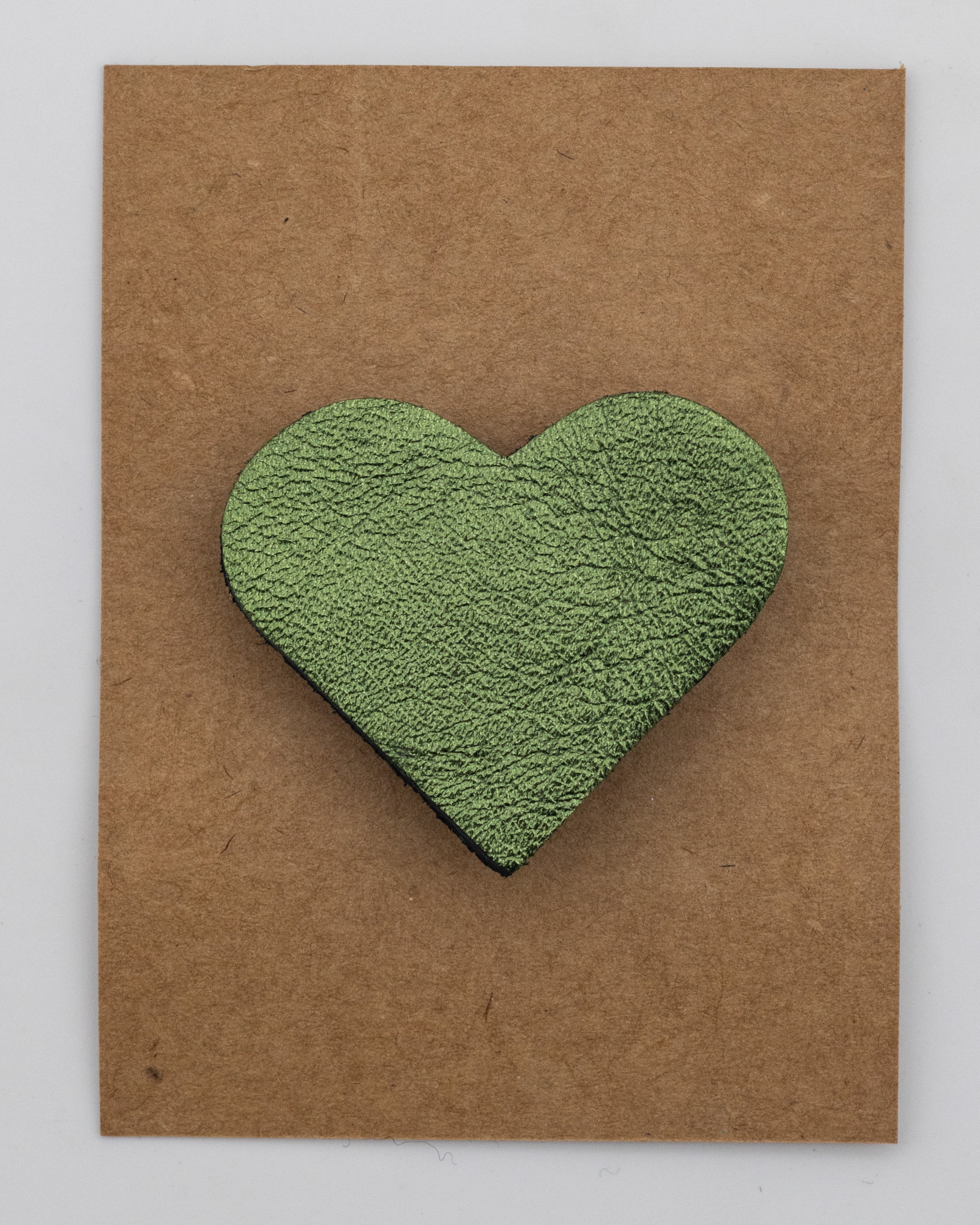 Broche Coeur en Cuir - Texture Unie