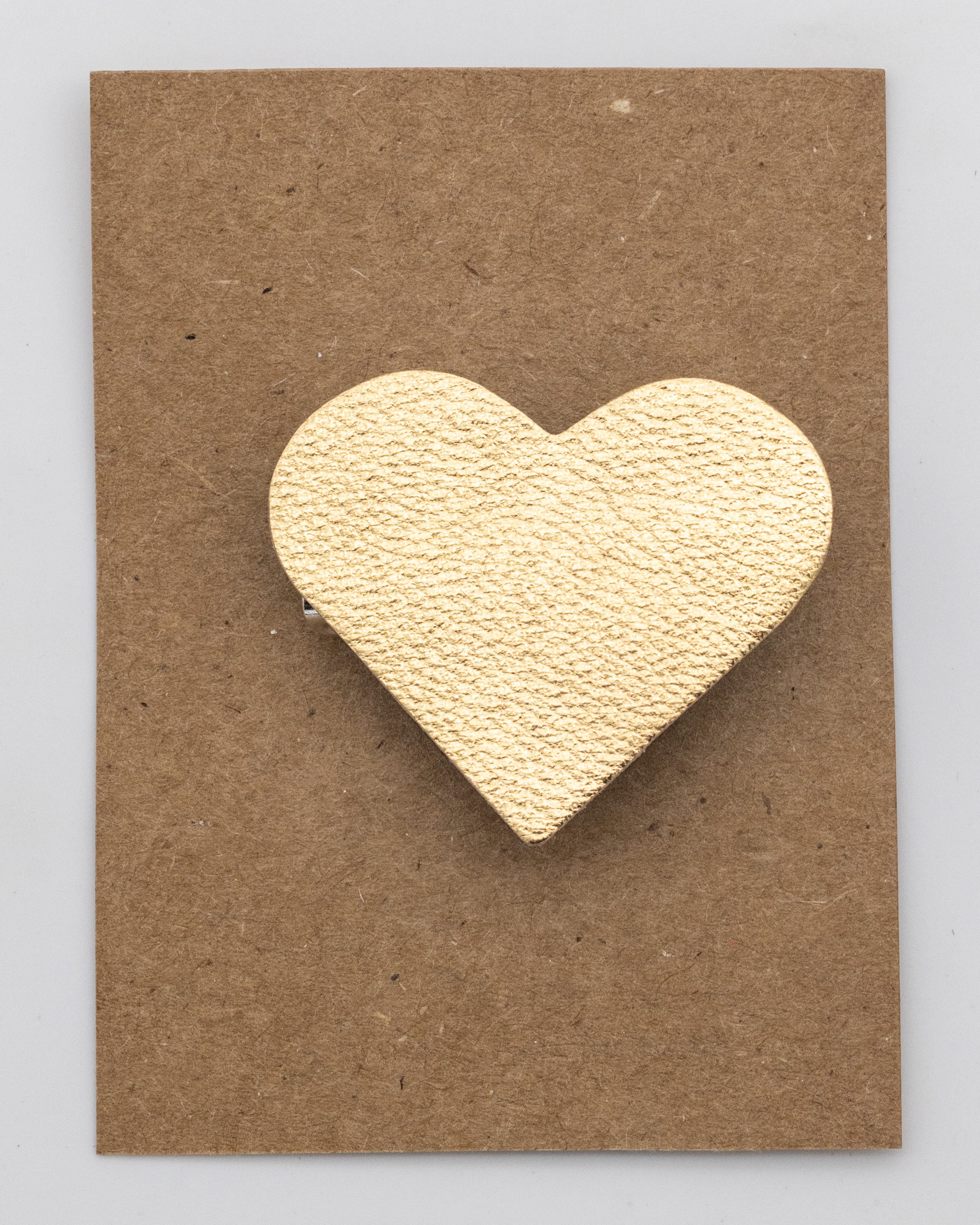 Broche Coeur en Cuir - Texture Unie