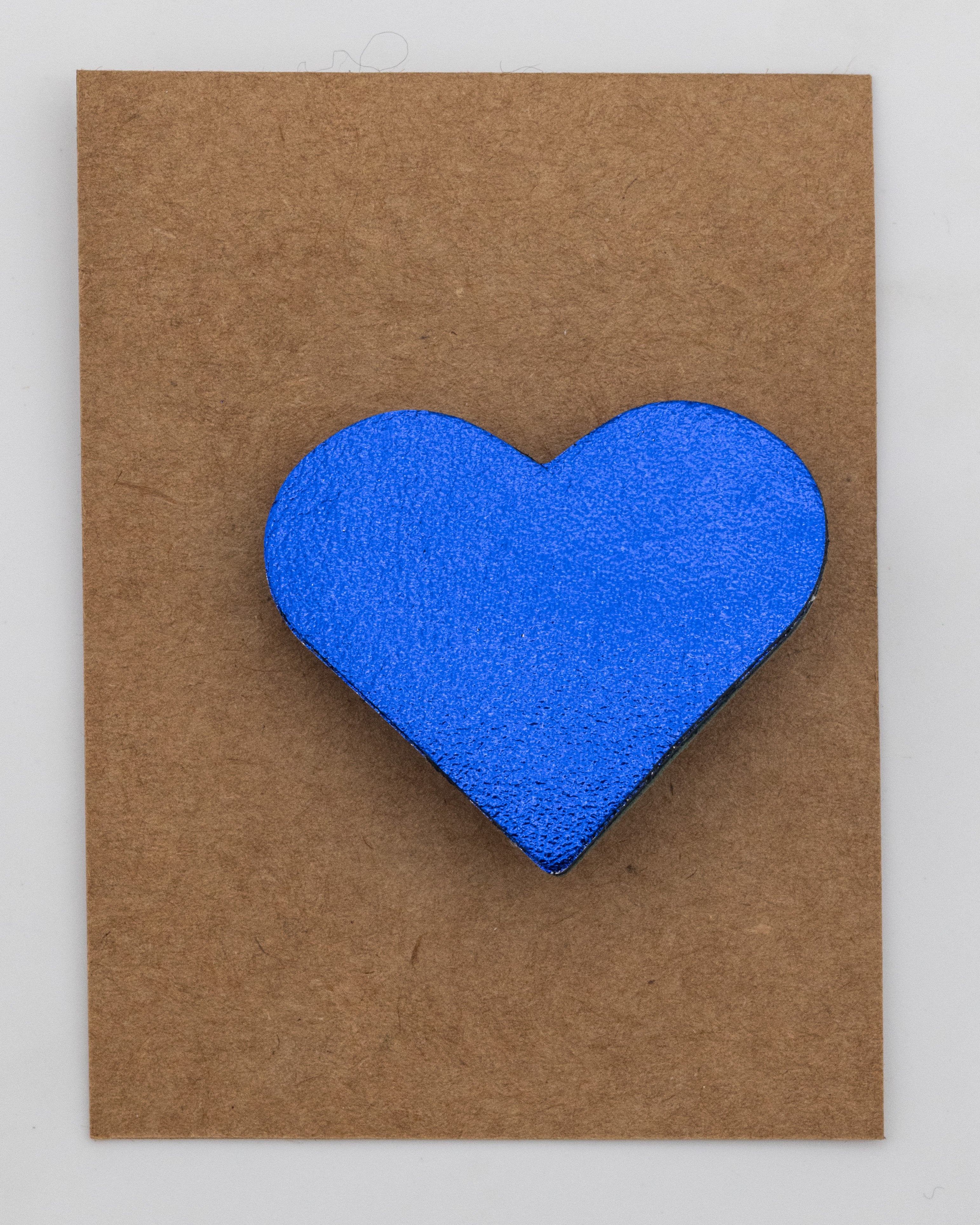 Broche Coeur en Cuir - Texture Unie