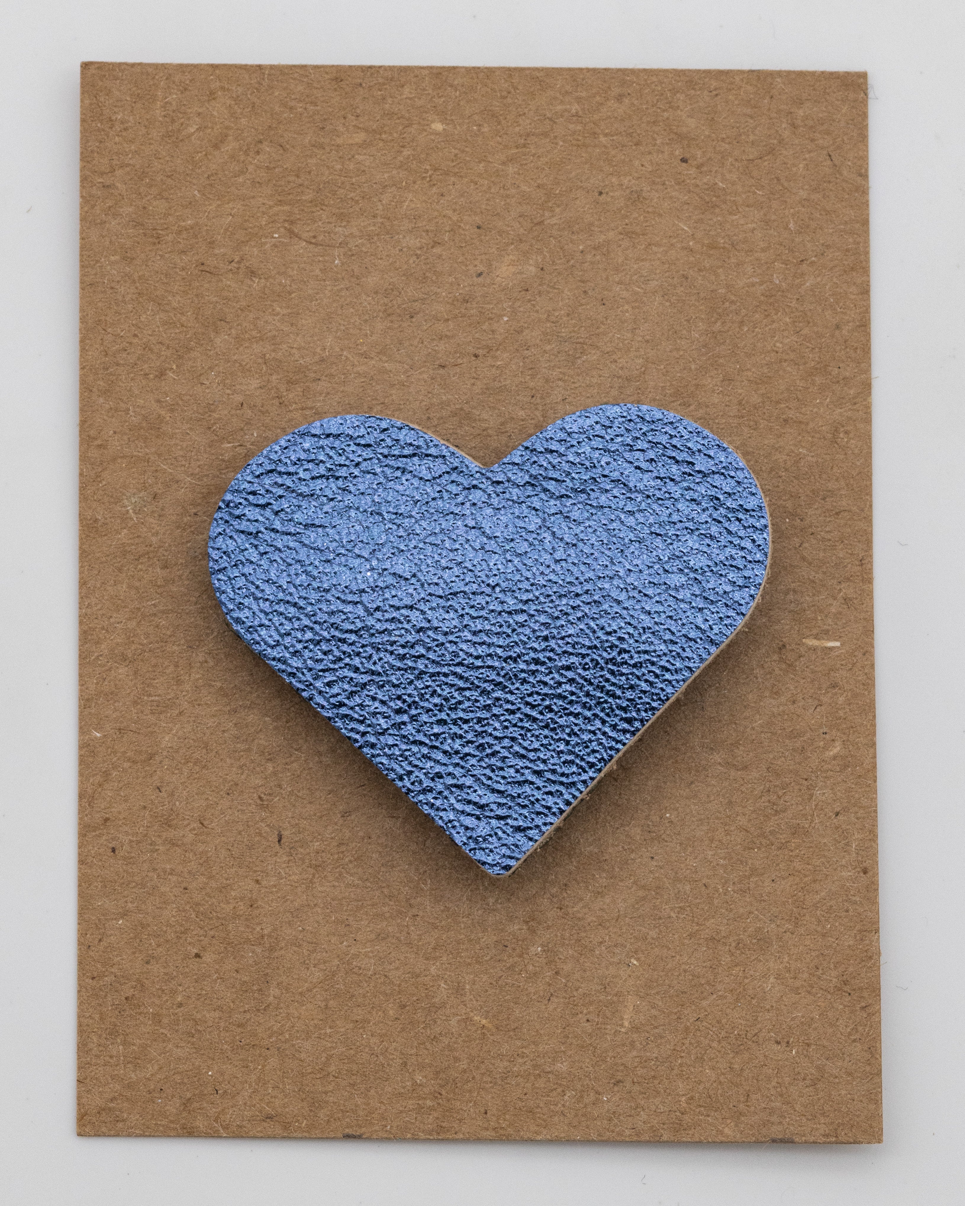 Broche Coeur en Cuir - Texture Unie