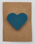 Broche Coeur en Cuir - Texture Unie