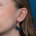 Boucles d'oreilles Gingko - Plaqué or & Cuir - N.36