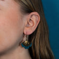 Boucles d'oreilles Gingko - Plaqué or & Cuir - N.42