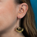 Boucles d'oreilles Gingko - Plaqué or & Cuir - N.04