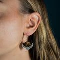 Boucles d'oreilles Gingko - Plaqué or & Cuir - N.01