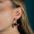 Boucles d'oreilles Gingko - Plaqué or & Cuir - N.12
