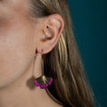 Boucles d'oreilles Gingko - Plaqué or & Cuir - N.16