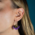 Boucles d'oreilles Gingko - Plaqué or & Cuir - N.17
