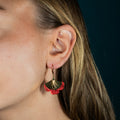 Boucles d'oreilles Gingko - Plaqué or & Cuir - N.19
