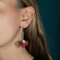 Boucles d'oreilles Gingko - Plaqué or & Cuir - N.21