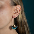 Boucles d'oreilles Gingko - Plaqué or & Cuir - N.28