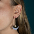 Boucles d'oreilles Gingko - Plaqué or & Cuir - N.31