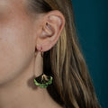 Boucles d'oreilles Gingko - Plaqué or & Cuir - N.37